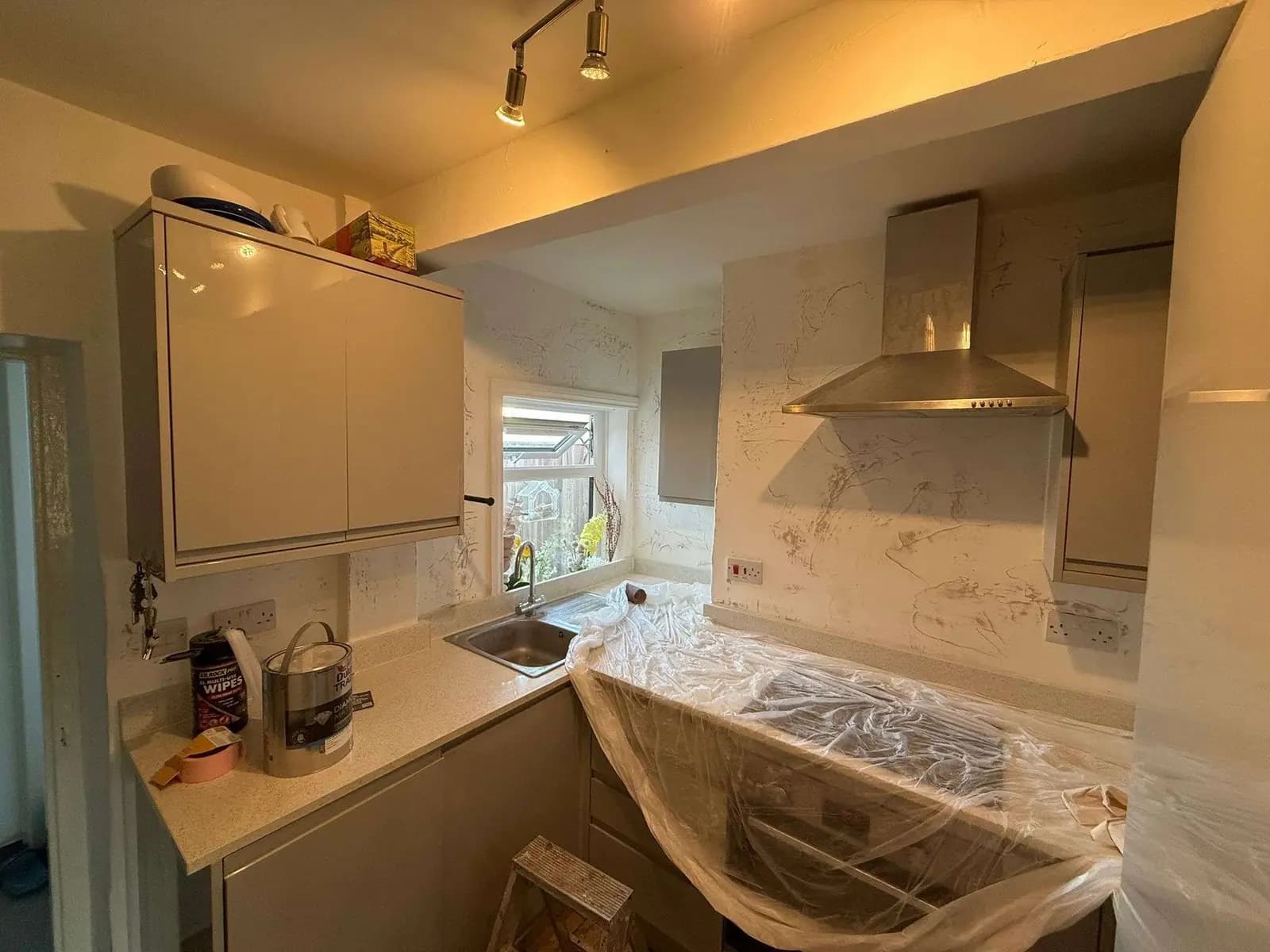 Kitchen, during decorating.