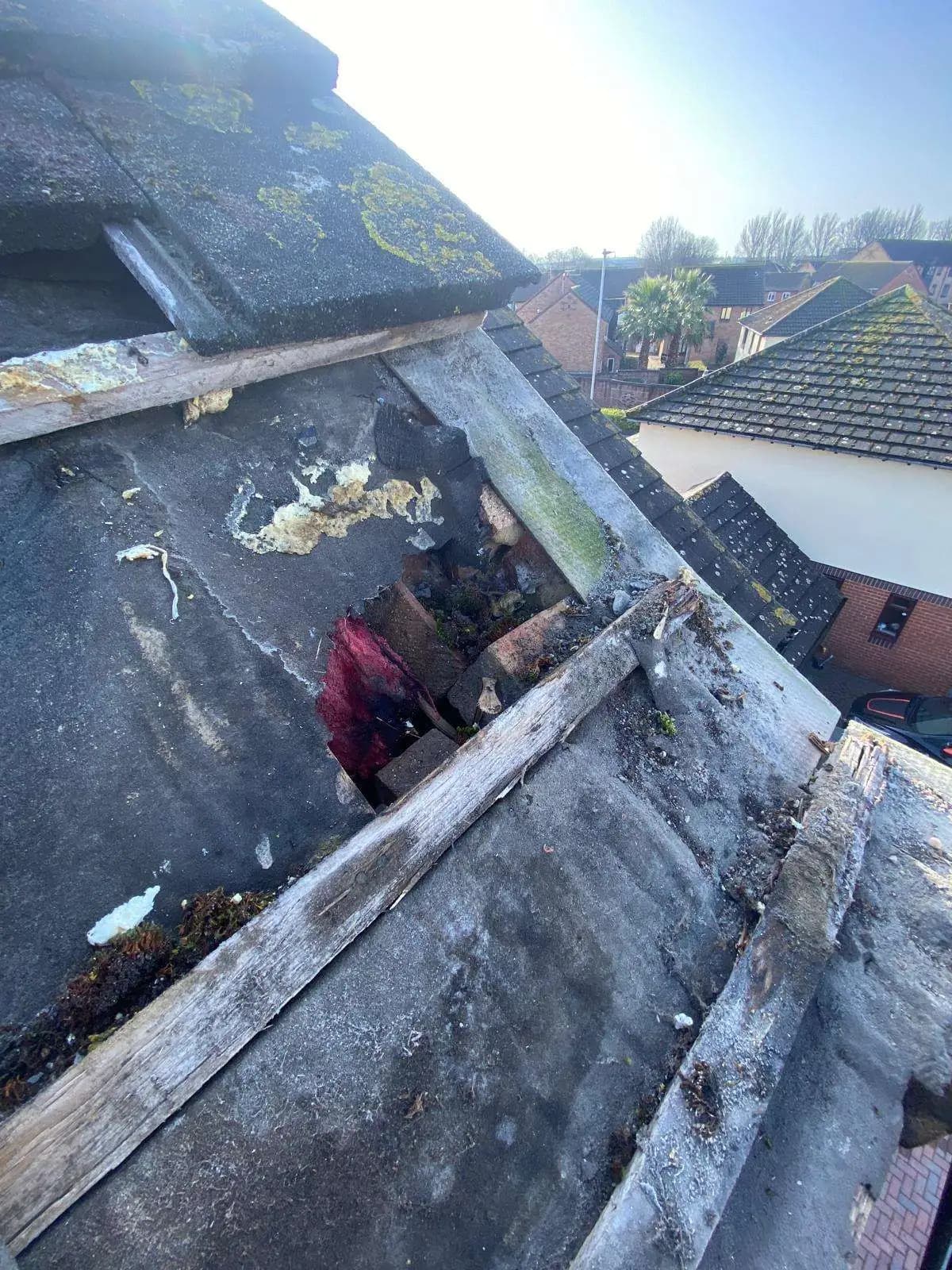 Chimney opened up.
